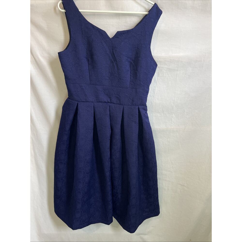 Lindy Bop Felicia Blue Flower Sleeveless Fit & Flare Retro Dress Size 14 NWT